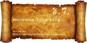 Wertheim Titanilla névjegykártya